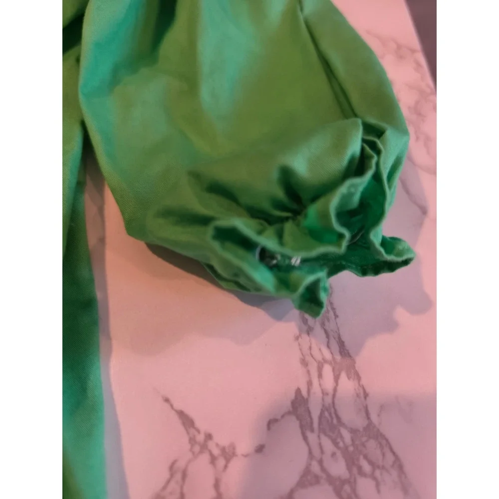 The Bella Bean Green Smocked Bishop Dress Navy Bows Long Sleeve 2T